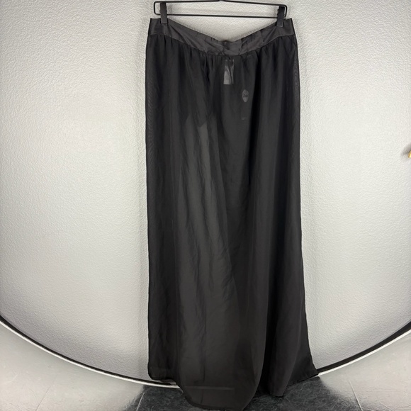 NWT Boohoo Essentials Satin Tie Beach Sarong Black - Picture 9 of 11